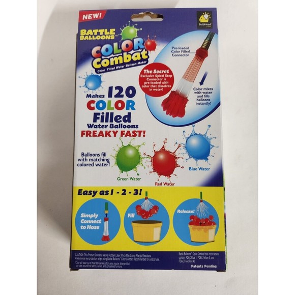 Battle Balloons Color Burst 120ct Non Staining Red Blue Green - Picture 4 of 10